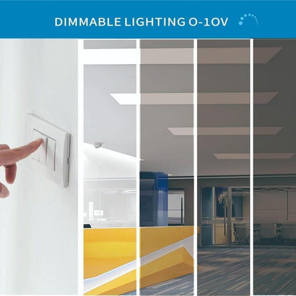2x4 FT LED Light Flat Panel, 78W High Brightness 9750lumens 6500K, Dimmable (0-10V) Recessed Drop Ceiling Lights, Lay in Fixture for Office Shop Commercial Warehouse Fixture, 120-277V, ETL 6PACK