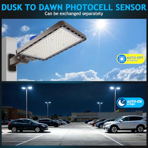 LED Parking Lot Light Dusk to Dawn Photocell 52500LM 5000K 3Pack - size: 350W/Wall Mount/3PC