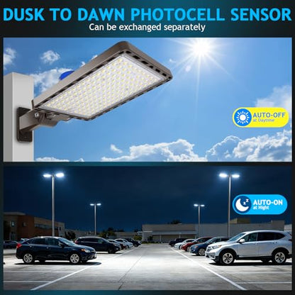 LED Parking Lot Light Dusk to Dawn Photocell 52500LM 5000K 3Pack - size: 350W/Wall Mount/3PC