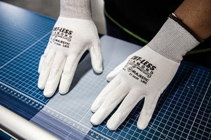 Majestic Cut-Less Dyneema Glove with Polyurethane Palm | 12 Pairs - MED | 13 Gauge Liner, ANSI A3, Lightweight Comfort, Breathable, White/White | for Automotive, Industrial, Manufacturing | 37-3435 - size: Medium