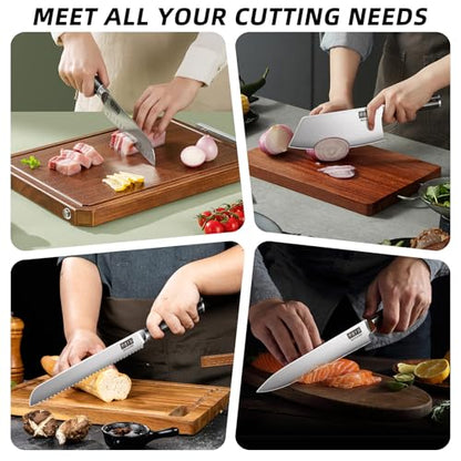 MDHAND Chef Knife Set with Roll Bag, Ultra Sharp Japanese Kitchen Knife Set - size: 10PCS Chef Knife Set