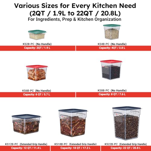 2 Pack 2 QT Commercial Food Storage Containers with Lids, Clear Square Containers for Spices, Pet Food, Treats, Ingredients and Kitchen Organization with FIFO Label Area - size: 2 X 2.0(QT)