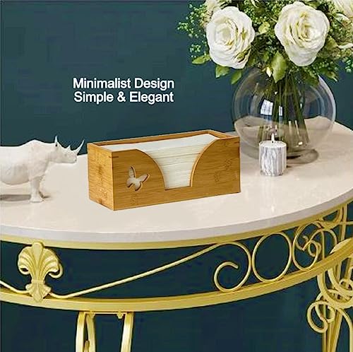Countertop C-Fold Paper Towel Dispenser with Engraved Butterfly - Compatible with C Fold, Multifold, Trifold & Z Fold Hand Napkins Folded Size 10.5" x 4.0" Or Smaller - Natural Bamboo - color: Natural