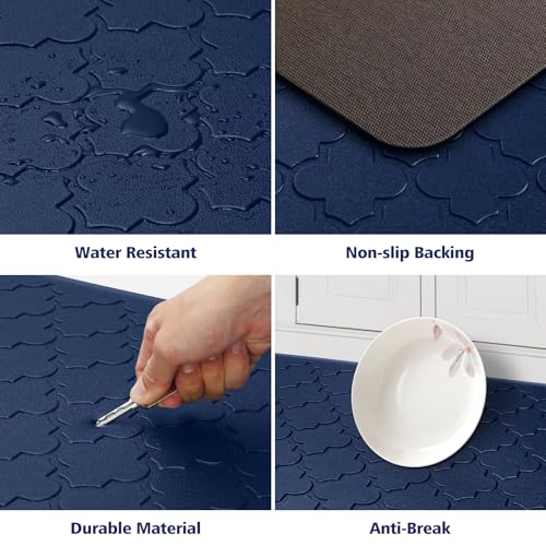 WISELIFE Kitchen Mat Cushioned Anti Fatigue Floor Mat, 17.3"x39", Blue - color: Blue, size: 1'5" x 3'3" (Rectangular)