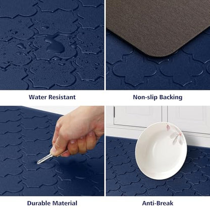 WISELIFE Kitchen Mat Cushioned Anti Fatigue Floor Mat, 17.3"x39", Blue - color: Blue, size: 1'5" x 3'3" (Rectangular)