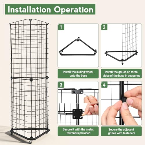 24"x68"Large Triangular Gridwall/Wire Grid Panel Display Stand with Wheels