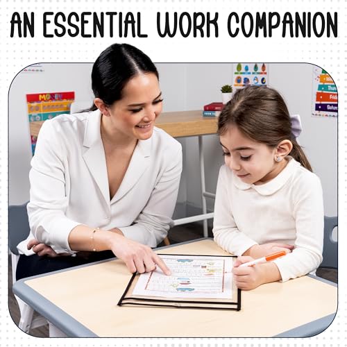 Essex Wares - 6 Pack, Black Dry Erase Pockets, 10" Wide x 13.5" Tall - color: Black