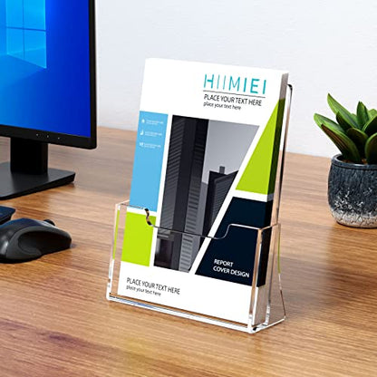 HIIMIEI Brochure Holder 8.5 x 11 inches, Acrylic Flyer Holder with 2 Pack - size: 8.5''x11''