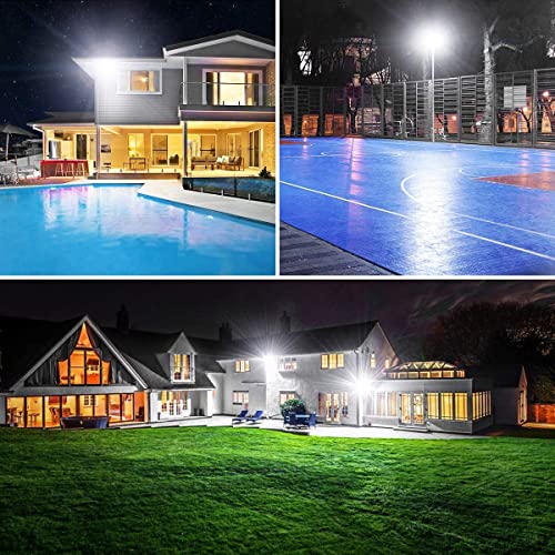 XYCN 3 Pack 100W LED Flood Light, IP66 Waterproof Outside Flood Light, 11500LM Super Bright Outdoor Security Lights, 5000K Daylight White Floodlight for Yard Garden Playground Basketball Court Patio - color: 100W 3pack led flood light