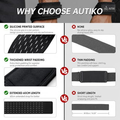 Lifting Straps for Weightlifting Padded Wrist Straps for Gym - color: Black