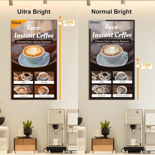 43" 4K Digital Signage Display, 2500nits Brightness Advertising Display - size: 43"