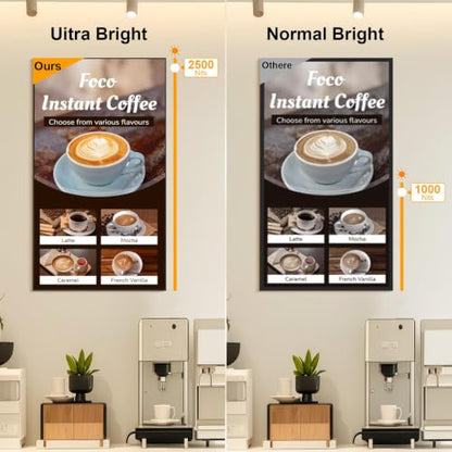 43" 4K Digital Signage Display, 2500nits Brightness Advertising Display - size: 43"