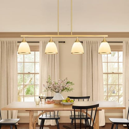 4-Light Modern Linear Chandelier for Kitchen Island Light Fixtures - color: Gold