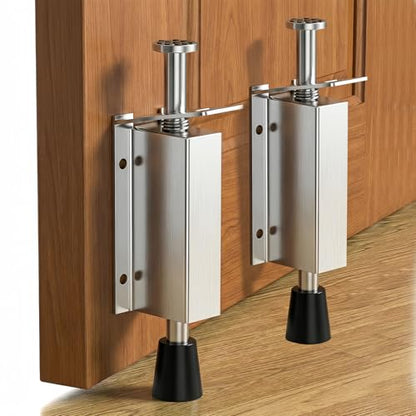 Elfhloo Kickdown Door Stopper, Foot-Operated, for Gaps Under 2”, 2-Pack