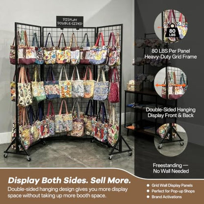 Grid wall Panels Display Stand Foldable for Craft Show Art Vendor