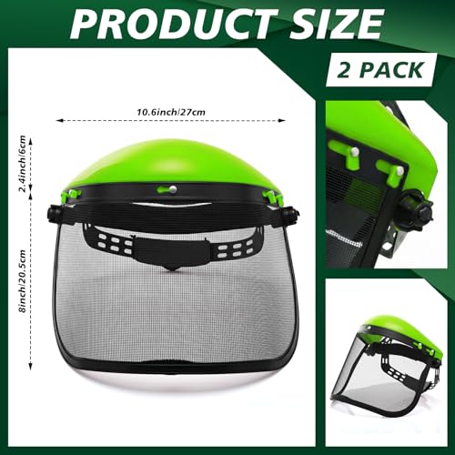 Sabary Safety Face Shield with Mesh Visor for Men, Green - color: Green