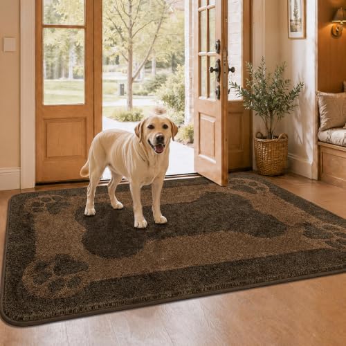 BSICPRO Dog Door Mat 35"x59", Teddy Brown Dirt Trapping Mud Mat - color: Teddy Brown, size: 35"x59"