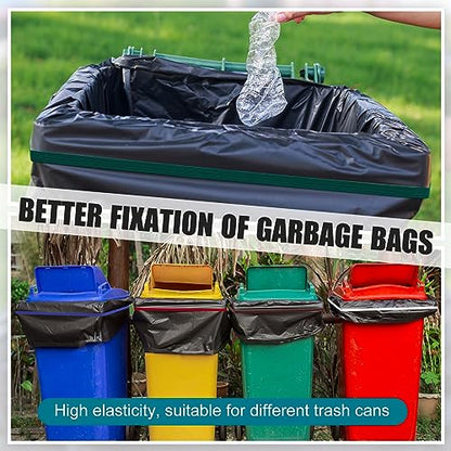 Riakrum 6 Pcs Trash Can Bands Rubber for 60-98 Gallon, With Hooks,Flat - style: Flat