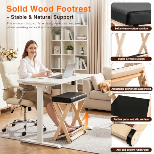 Adjustable Foot Rest Under Desk with 3 Tilt Angles