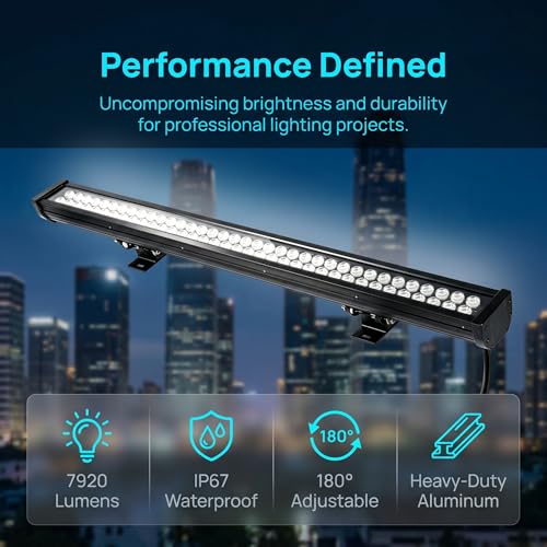 72W Wall Washer Light 40'' 6000K 120V IP67 Waterproof Plug-in - color: 6000K-Daylight-White, 72W, size: 40"