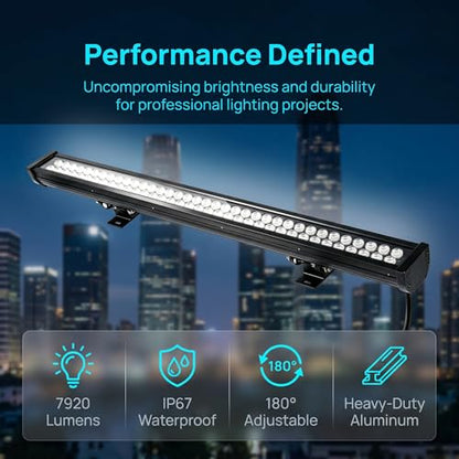 72W Wall Washer Light 40'' 6000K 120V IP67 Waterproof Plug-in - color: 6000K-Daylight-White, 72W, size: 40"