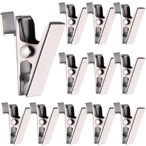 Zonon 12 Pack Chrome Slatwall Clips 2 Inch Slatwall Accessories Garage Storage Clips Commercial Slat Wall Clip for Clothing, Accessories - style: Chrome