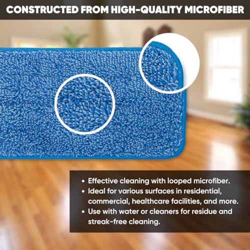 Microfiber Wholesale 36 inch Microfiber Mop Pads - Machine Washable, Reusable, Refills & Replacement Wet Mop Heads Compatible with Any Microfiber Flat Mop System (18 Pack) - size: 36 Inch 18 Pack