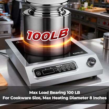1800W Electric Hot Plate, Stainless Steel Portable Burner