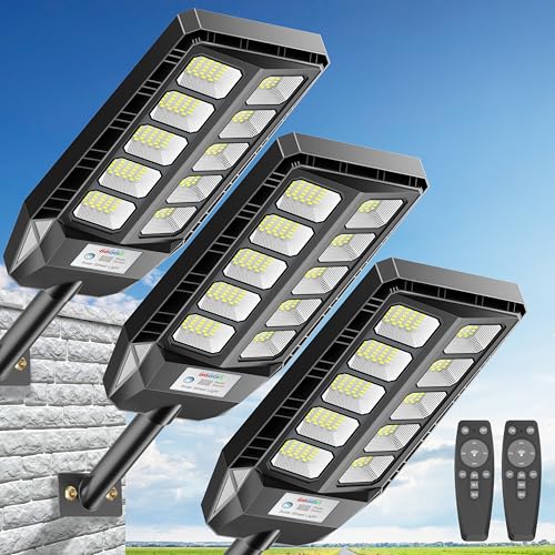 Deepn Solar Lights Outdoor, 8000W Solar Street Lights Outdoor Motion Sensor