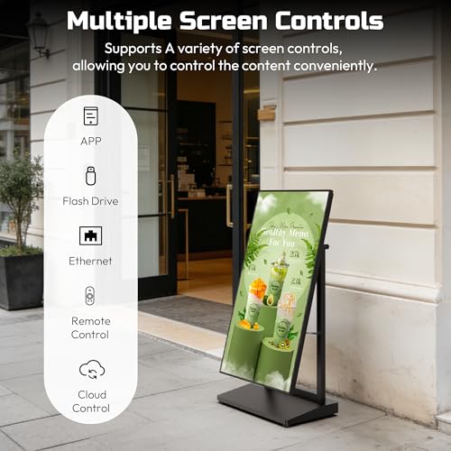 43 Inch Digital Signage Display, Portable Indoor Digital Signage Kiosk - size: 1 Pack-Indoor