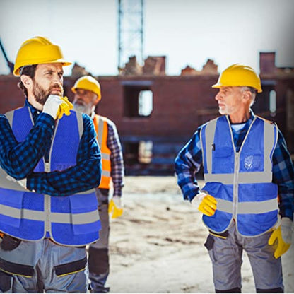FEimaX High Visibility Safety Vest Mesh Work Vests with Reflective Strips - color: Blue, size: Small