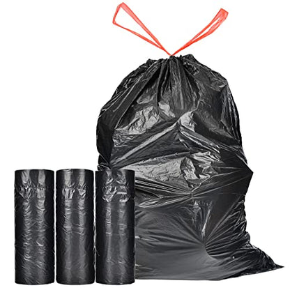 15 Gallon Drawstring Trash Bags, 102 Count, Black - size: 1 Count (Pack of 102)