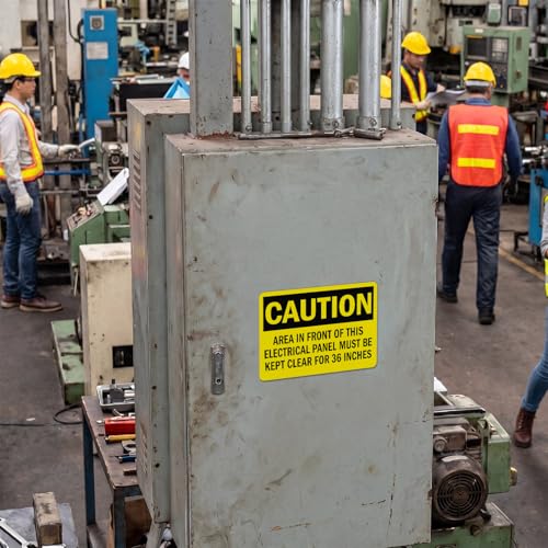 10 PCS Caution Keep Electrical Panel Clear for 36 Inches, 5" x 7"