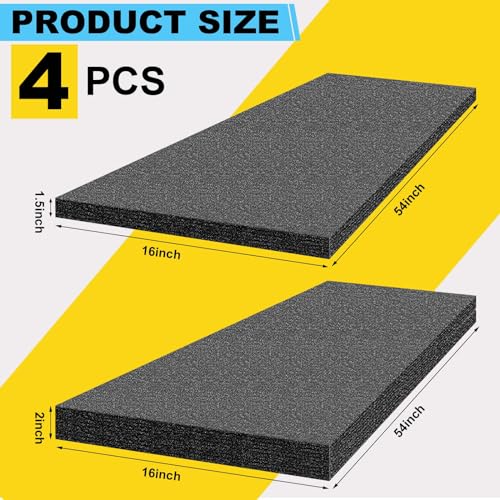 Yaomiao 4 Sheets Polyethylene Foam Black Packing Inserts, 4 Sheets