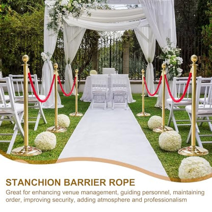 MECCANIXITY Twisted Stanchion Rope 5 Ft/1.5 M, Barrier Rope Twisted Post Ropes with Snap Hooks for Posts Stands Queue Divider Crowd Control, Red Golden - color: Red Golden, size: 5 Ft