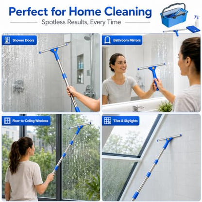 120“Professional Squeegee Window Cleaning Kit with Extension Pole - style: 120"Window Squeegee