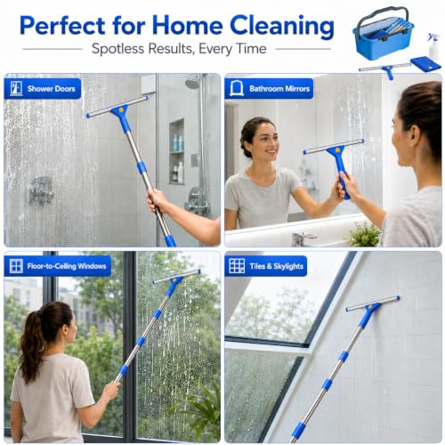 76“Professional Squeegee Window Cleaning Kit with Extension Pole - style: 76"Window Squeegee