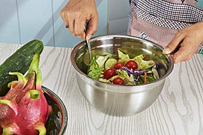 Premium Mixing Bowl Stainless Steel Mixing Bowl, Durable and Rustproof, Easy Grip and Stability Design Bowl,Versatile for Cooking, Baking, Prepping, and Food Storage. (30CM) - size: 30CM