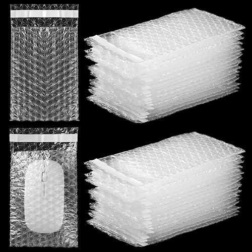 Frienda 300 Pcs Self Adhesive Bubble Bags Packing Pouches, 4" X 6" - size: 4" X 6"