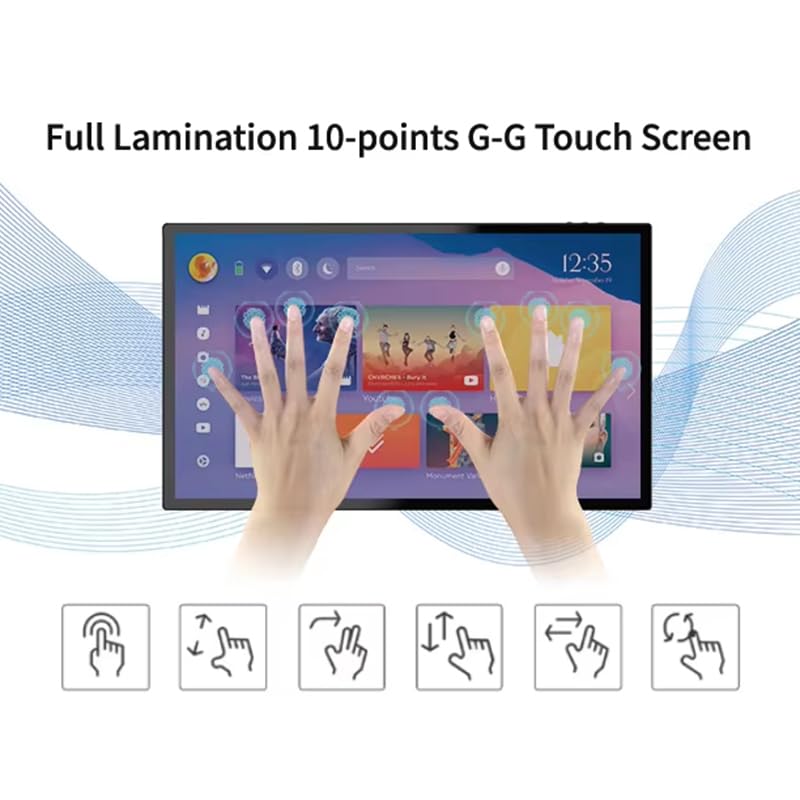 21.5 Inch Android Digital Signage Display, RK3576 Octa-Core, Android 14 Touch Screen Tablet, 4GB RAM 64GB ROM, FHD IPS 10-Point Touchscreen, WiFi 6, Bluetooth 5.4, VESA Wall Mount, POE (White)