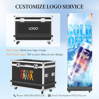 80 Inch LED Digital Signage Display with P1.86, LED Poster Screen Frameless Splicing, Advertising Display GOB LED Screen with Flight Case for Giant Commercial Events & Rentals (Black, 1 Unit) - color: Black, size: 1 Unit