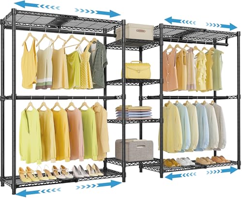VIPEK X3 Expandable Heavy Duty Clothes Rack Closet Organizer System Black - color: Black, size: X3