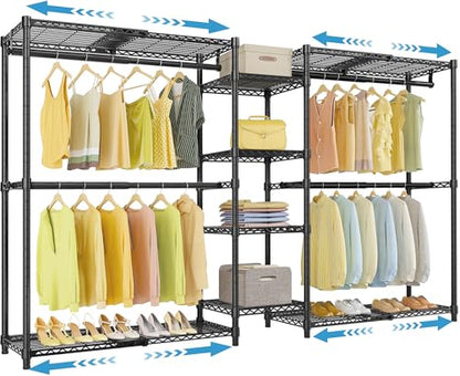VIPEK X3 Expandable Heavy Duty Clothes Rack Closet Organizer System Black - color: Black, size: X3