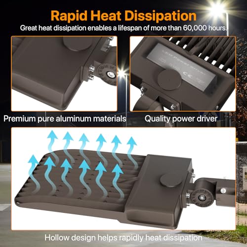 400W LED Parking Lot Light: 60000LM, 5000K 150LM/W, Adjustable Arm - size: 400W Adjustable Arm Mount