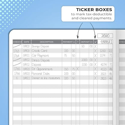Clever Fox Check Register Book, Checkbook Ledger, 5.8x8.3 Mystic Blue - color: Mystic Blue, size: A5 (5.8'' x 8.3'')