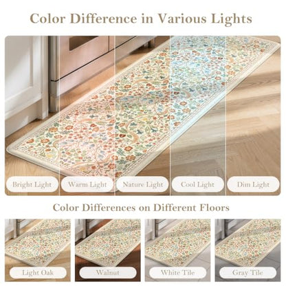Collive Cushioned Anti Fatigue Kitchen Mats, Non Slip Kitchen Rugs, 20"x39" - color: Beige, size: 24"W x 59"L