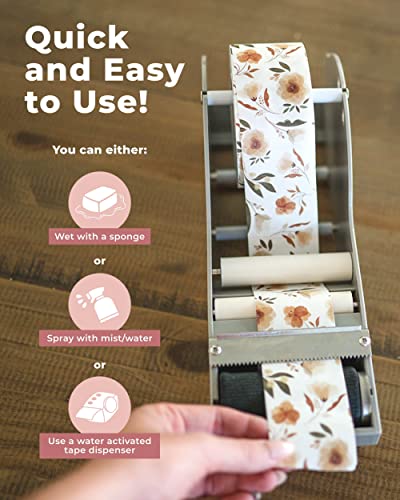 Impack Water Activated Tape - Packing Tapes for Sealing Boxes and Cartons - Gummed Tapes for Mail Boxes or Gift Boxes - Biodegradable Paper Shipping Tape for Small Business (Daisy Multi - 50 Meters) - color: Multicolored Daisy