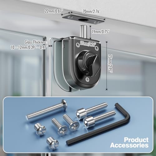 Ranbo No-Drill Keyless Glass Door Lock, Floor Lock for Frameless Glass - color: LE-70A Brushed Black