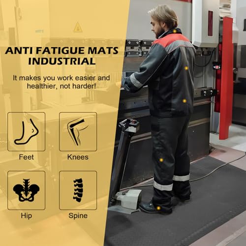 Anti Fatigue Mat 2x7 Ft 15/16" Thick Soft Sponge Ergonomic Mat - size: 83.9"L x 24.4"W x 0.9"Th