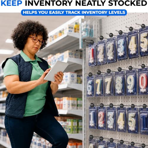 Gluposti 3-Hole Peg Hook Stopper Inventory Control Clips, 100 Peg Stoppers